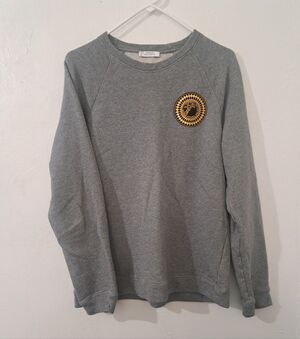Versace collection mens Small sweatshirt Gray Crewneck Sweater jersey cotton